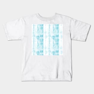 Light Blue Tie-Dye Plaid Kids T-Shirt